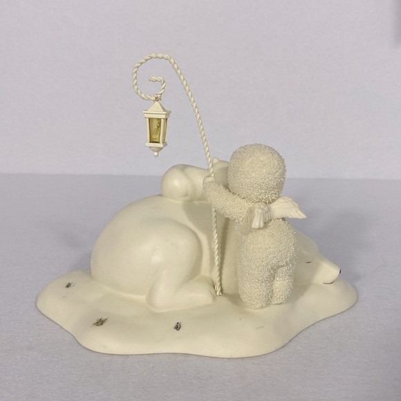 Dept 56 Cream Figurine with Polar Bear and Lantern “Shhh Baby Dreaming “ - Picture 5 of 11